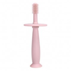 Periuta de Dinti din Silicon pentru Bebelusi, fara BPA, 360 Grade, Bariera Anti-Inghitire, Maner Ergonomic, 12.5 x 15 cm, Roz