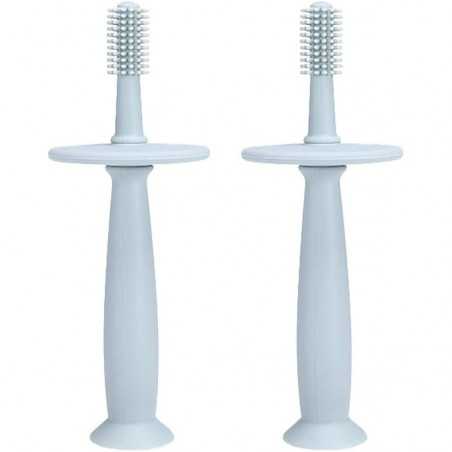 Periuta de Dinti din Silicon pentru Bebelusi, fara BPA, 360 Grade, Bariera Anti-Inghitire, Maner Ergonomic, 12.5 x 15 cm