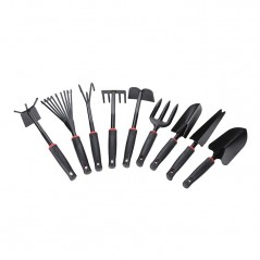 Set 9 Unelte de Gradina, pentru Plantare Prelucrare Sol si Ingrijire Plante, Material PVC si cardboard, 25 x 14.5 cm, negru