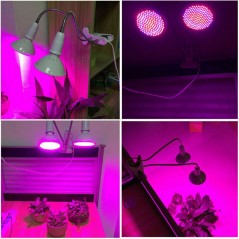 Lampa pentru cresterea plantelor de interior, cap dublu, nu emana caldura, 290 leduri, 2 culori , prindere cu clips