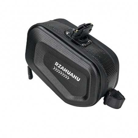 Borseta pentru bicicleta, Hard Shell, material piele artificiala si carbon, 20x12x11.5 cm, prindere de sa, capacitate 2l
