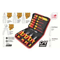 Set de 11 unelte de mana izolate, VDEline PREMIUM