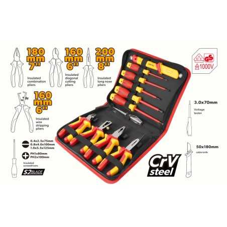 Set de 11 unelte de mana izolate, VDEline PREMIUM
