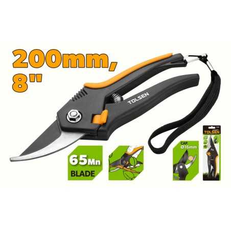 Foarfeca de gradina cu model cu derivatie 200 mm cu lama de 65 Mn, GARDENEST