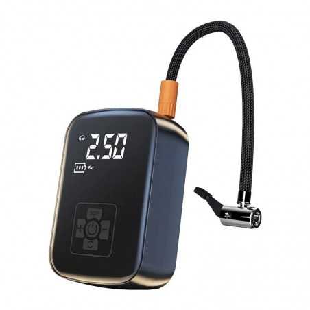 Pompa de Aer Wireless, Portabila, 150 PSI, Pentru Anvelope si Mingi, Baterie 2000 mAh, Afisaj Digital, 12.7 x 8.5 cm, Negru