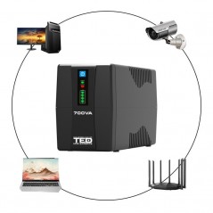 UPS 700VA / 400W Line Interactive AVR 2 schuko TED