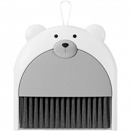 Set Matura si Faras, Pentru Birou, din PP, Model Ursulet, 23.5 x 18 cm, Gri