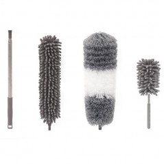 Mop din Microfibra pentru Curatenie, Set 3 Capete Detasabil, Mop din Microfibra, Pamatuf pentru Praf, Maner Extensibil