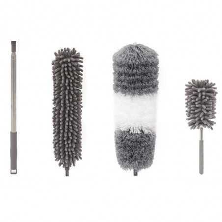 Mop din Microfibra pentru Curatenie, Set 3 Capete Detasabil, Mop din Microfibra, Pamatuf pentru Praf, Maner Extensibil
