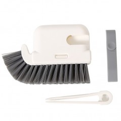 Perie Multifunctionala 3 in 1 de Curatare, pentru Bucatarie, Vesela, Geamuri, Cap Detasabil, 9x15x2.5 cm, Gri