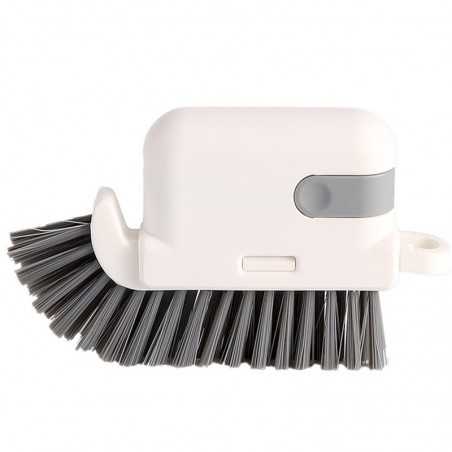 Perie Multifunctionala 3 in 1 de Curatare, pentru Bucatarie, Vesela, Geamuri, Cap Detasabil, 9x15x2.5 cm, Gri