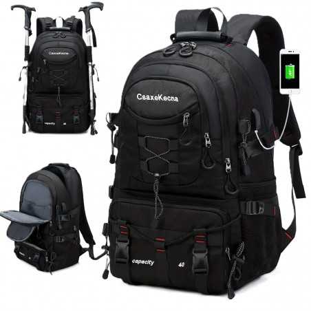 Rucsac Multifunctional de Alpinism, Capacitate 36-55 L, de Calatorie, Impermeabil, Slot USB Incarcare Telefon, 52 x 34 x 19 cm