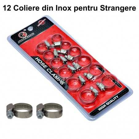 Set 12 Coliere din Inox cu Strangere pentru Furtun