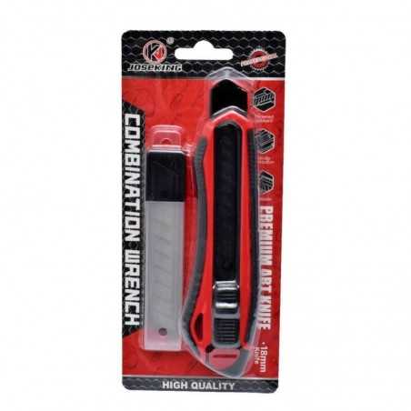 Cutter Profesional Ergonomic cu lama Neagra 18mm si Rezerve