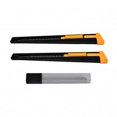 Set 2 Cutter Mini din Metal cu Lama ingusta 9mm si Rezerva