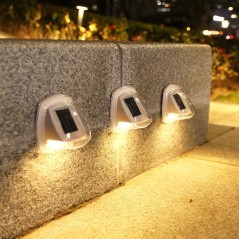Lampa Solara LED pentru Gradina, Set 2 Bucati, Tip Aplica pe Perete, 8.5 x 9 cm, 2V, ABS, 600mAh, Rezistent la apa, 8 LED-uri