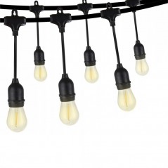 Ghirlanda Luminoasa 10 metri cu 20 Becuri Led E27 Lumina Calda, Alimentare 220V