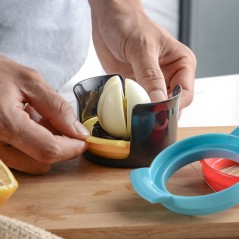 Set feliator 3 in 1 multifunctional, feliatoare pentru oua/fructe, PP/otel inoxidabil, multicolor, 9 x 10.5 x 5.5 cm