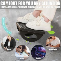 Suport Ergonimic pentru Picioare, Plastic, cu Role de Masaj pentru Talpi, pentru Birou, Usor de Transportat, Negru