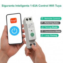 Siguranta Inteligenta Wi-fi, 1-63A, 1P+N Monitorizare Energie, Protectie Subtensiune, Supratensiune - TUYA SigMesh / ZigBee