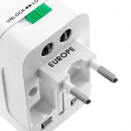 Adaptor universal priză – compatibil EU/UK/US/JP/CH/AUS/TH – cu siguranță și protecție la supratensiune