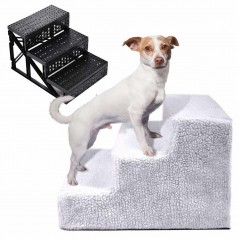 Scara pentru Animale de Companie, Universal, Detasabil, 3 Trepte, 45x35x30 cm, Gri