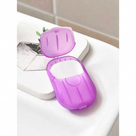 5 x Mini Cutie de Sapun din Hartie, de Unica Folosinta, Portabila, Potrivit pentru Calatorii, 100 buc, Roz
