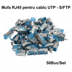Mufa RJ45 S/FTP CAT 7 Albastru cu Ecranare Metalica - 50Buc/Set
