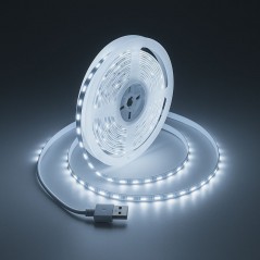 Banda Led Cob USB 5V, Lumina Alb-Rece 6500K, 6W/ml, 300led/ml, RA80, Interior IP20 - 5m/Rola