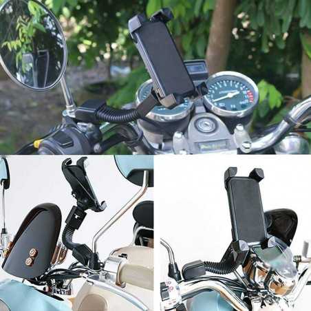 Suport Telefon Bicicletă/Motocicletă, Trotinetă sau Scuter – Ajustabil, Universal, Rotire 360°, Fixare Ferma, Negru