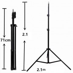 Trepied, 210 cm, Metalic, Extensibil, 5 x 5 x 71 cm, Negru