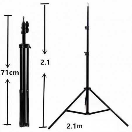Trepied, 210 cm, Metalic, Extensibil, 5 x 5 x 71 cm, Negru