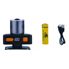 Lanterna de cap cu LED LASER, Display nivel încărcare, acumulator Li-Ion 18650, încărcare USB