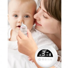 Aspirator Nazal Electric pentru Copii si Bebelusi, 9 Trepte de Aspiratie, 3 Capete de Silicon, 2500 mAh, Lumini, Display