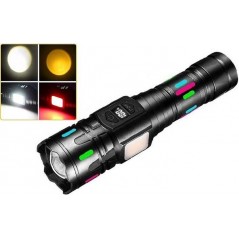 Lanternă LED Laser TG Puternică 2 în 1 W-925, Zoom Reglabil, Acumulator 18650, Inserții Fosforescente, Magnetică