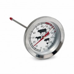 Termometru Metalic Analog cu Tija 0–120 grade Celsius pentru Gratar, Cuptor si Afumatoare - HoReCa