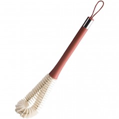 Perie de Curatat Pahare, Sticle, Biberoane, cu Maner Lung, Uz Casnic, Silicon, Ergonomic, 3.9x5.4x38.5cm, Rosu