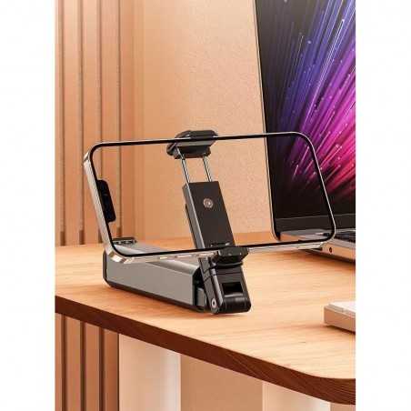 Suport pentru Telefon Mobil, Portabil, Pliabil, Telescopic, Rotativ, din Plastic, Negru