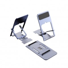 Suport pentru Telefon, Pliabil, Reglabil, din ABS, Argintiu