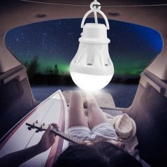 Bec LED alimentare USB 5V DC cu agatatoare – 3W, 6500K, ideal pentru camping, pescuit si sisteme solare