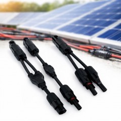 Set Cablu Adaptor Solar MC4 Tip Y, Conector Ramificare pentru Panouri Fotovoltaice, 1000V, Compatibil 4-6 mm²