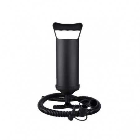 Pompa manuala pentru umflat obiecte gonflabile , colace , saltele , cu 3 adaptori pentru interconectare si furtun, negru