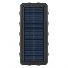 Lampa Solara, 8+4 LED, Lumina Alba Calda, din ABS+PC, 8 x 17.7 x 3.7 cm, Negru