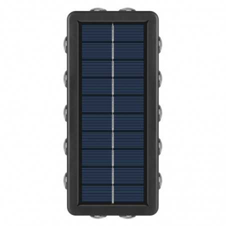 Lampa Solara, 8+4 LED, Lumina Alba Calda, din ABS+PC, 8 x 17.7 x 3.7 cm, Negru