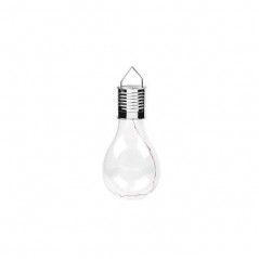 Lampa Solara LED Decorativa sub forma de Bulb, pentru exterior, suspendata, IP65, Ultron Transparent, lumina calda