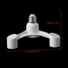 Adaptor dulie E27 cu 3 capete – Alb