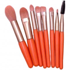 Mini Set Portabil 8 Pensule Machiaj Makeup Profesional Incepatori, Maner Ergonomic, Gentuta Depozitare Inclusa