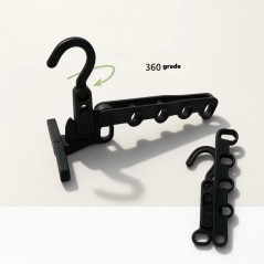 Suport Umerase, Pliabil, Portabil, 5 Gauri pentru Umerase, Rotire 360 Grade, din Plastic, Negru