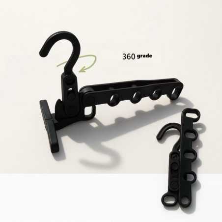 Suport Umerase, Pliabil, Portabil, 5 Gauri pentru Umerase, Rotire 360 Grade, din Plastic, Negru