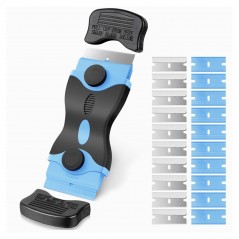 Racleta Multifunctionala pentru Curatare Sticla si Ceramica, Ergonomic, Maner Anti-alunecare, Include 20 de Lame de Schimb